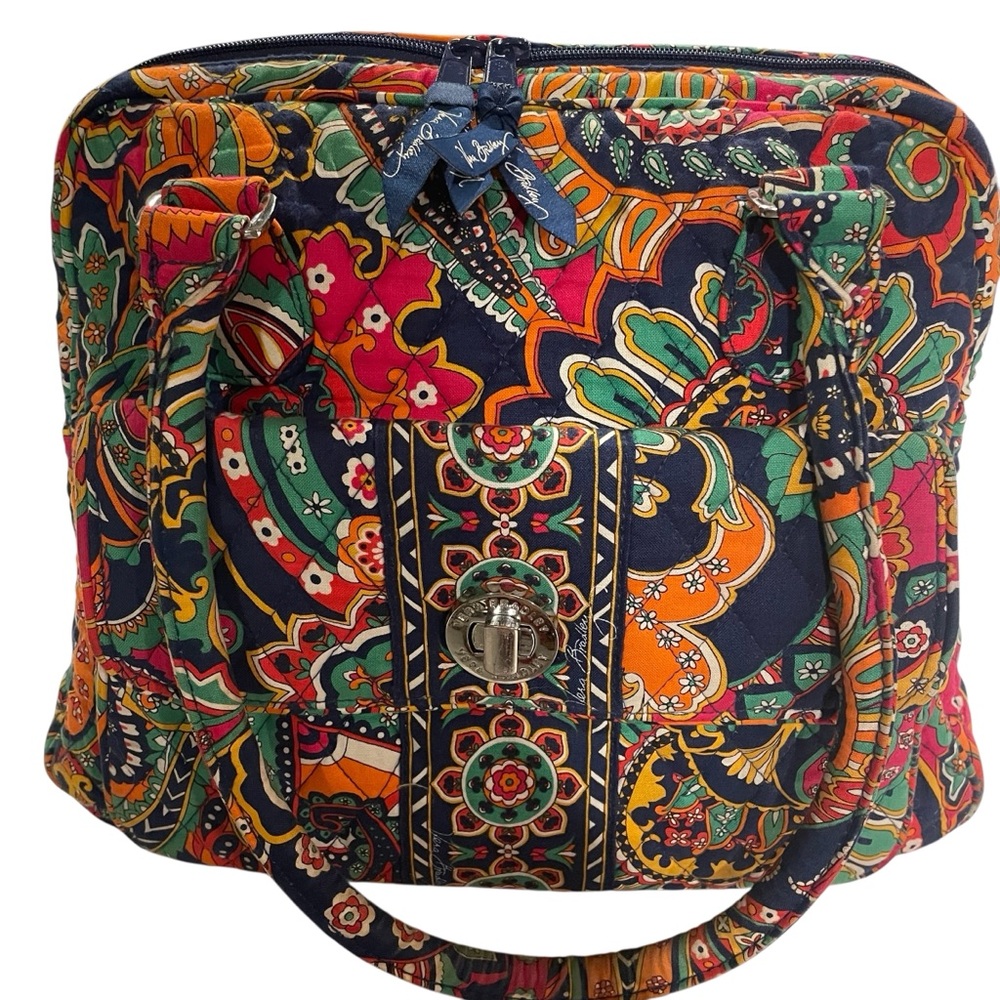 Vera Bradley Venetian Tote Double Handle Purse And Wallet ID/Money Holder - Picture 2 of 15